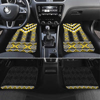 Yellow Taniko Aotearoa Car Mats Niho Taniwha Mix Poutama LT14 Set 4pcs Yellow - Polynesian Pride