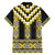 Yellow Taniko Aotearoa Family Matching Long Sleeve Bodycon Dress and Hawaiian Shirt Niho Taniwha Mix Poutama