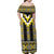 Yellow Taniko Aotearoa Family Matching Off Shoulder Maxi Dress and Hawaiian Shirt Niho Taniwha Mix Poutama