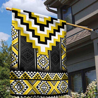 Yellow Taniko Aotearoa Garden Flag Niho Taniwha Mix Poutama LT14 - Polynesian Pride