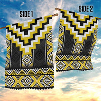 Yellow Taniko Aotearoa Garden Flag Niho Taniwha Mix Poutama LT14 - Polynesian Pride