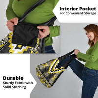 Yellow Taniko Aotearoa Grocery Bag Niho Taniwha Mix Poutama