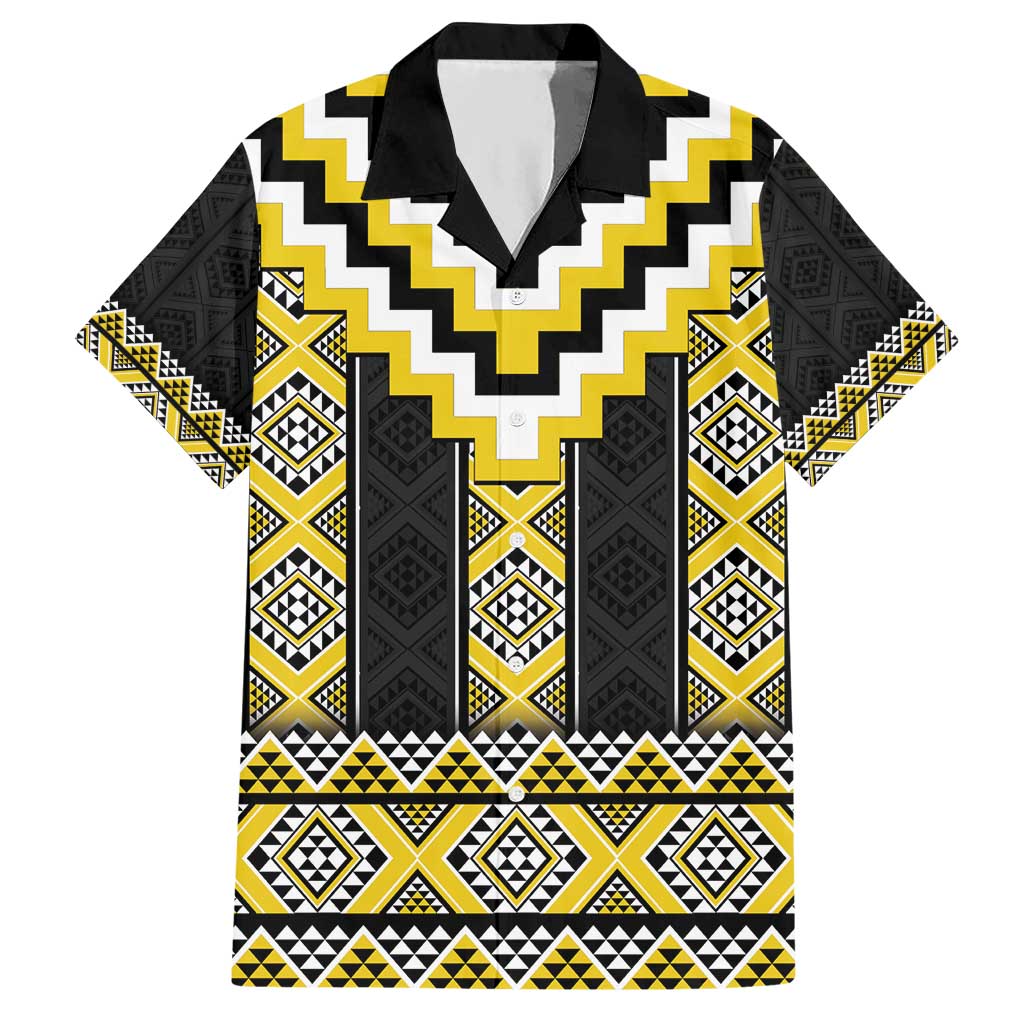 Yellow Taniko Aotearoa Hawaiian Shirt Niho Taniwha Mix Poutama LT14 Yellow - Polynesian Pride