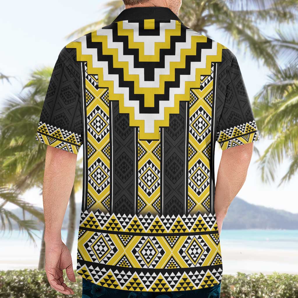 Yellow Taniko Aotearoa Hawaiian Shirt Niho Taniwha Mix Poutama LT14 - Polynesian Pride