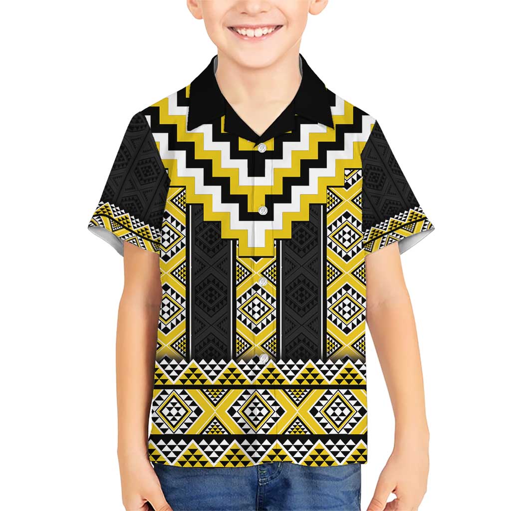 Yellow Taniko Aotearoa Hawaiian Shirt Niho Taniwha Mix Poutama LT14 - Polynesian Pride