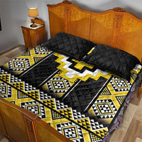 Yellow Taniko Aotearoa Quilt Bed Set Niho Taniwha Mix Poutama LT14 - Polynesian Pride