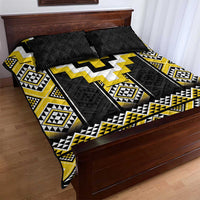 Yellow Taniko Aotearoa Quilt Bed Set Niho Taniwha Mix Poutama LT14 - Polynesian Pride