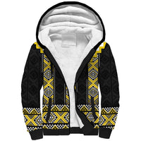 Yellow Taniko Aotearoa Sherpa Hoodie Niho Taniwha Mix Poutama LT14 Unisex Yellow - Polynesian Pride