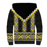 Yellow Taniko Aotearoa Sherpa Hoodie Niho Taniwha Mix Poutama LT14 - Polynesian Pride