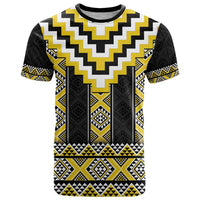 Yellow Taniko Aotearoa T Shirt Niho Taniwha Mix Poutama