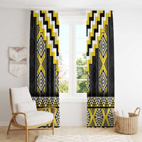 Yellow Taniko Aotearoa Window Curtain Niho Taniwha Mix Poutama LT14 - Polynesian Pride