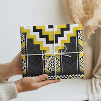 Yellow Taniko Aotearoa Wrapping Paper Niho Taniwha Mix Poutama LT14 - Polynesian Pride