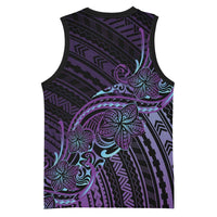 Teal Purple Polynesia Plumeria Tattoo Basketball Jersey LT14 - Polynesian Pride
