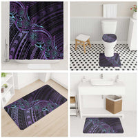 Teal Purple Polynesia Plumeria Tattoo Bathroom Set LT14 - Polynesian Pride