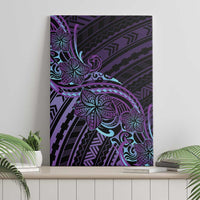Teal Purple Polynesia Plumeria Tattoo Canvas Wall Art LT14 - Polynesian Pride