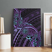 Teal Purple Polynesia Plumeria Tattoo Canvas Wall Art LT14 - Polynesian Pride