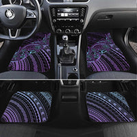 Teal Purple Polynesia Plumeria Tattoo Car Mats LT14 Set 4pcs Purple - Polynesian Pride