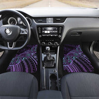 Teal Purple Polynesia Plumeria Tattoo Car Mats LT14 Set 2pcs - Front Purple - Polynesian Pride