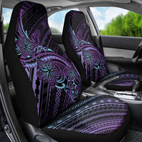 Teal Purple Polynesia Plumeria Tattoo Car Seat Cover LT14 - Polynesian Pride