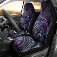 Teal Purple Polynesia Plumeria Tattoo Car Seat Cover LT14 - Polynesian Pride