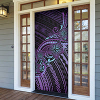 Teal Purple Polynesia Plumeria Tattoo Door Cover LT14 - Polynesian Pride
