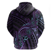 Teal Purple Polynesia Plumeria Tattoo Hoodie LT14 - Polynesian Pride