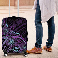 Teal Purple Polynesia Plumeria Tattoo Luggage Cover LT14 Purple - Polynesian Pride