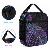 Teal Purple Polynesia Plumeria Tattoo Lunch Bag LT14 - Polynesian Pride