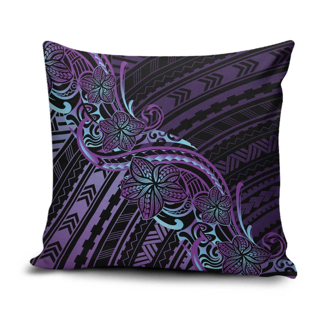 Teal Purple Polynesia Plumeria Tattoo Pillow Cover LT14 Purple - Polynesian Pride