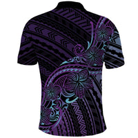 Teal Purple Polynesia Plumeria Tattoo Polo Shirt LT14 - Polynesian Pride