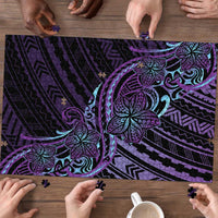 Teal Purple Polynesia Plumeria Tattoo Puzzle LT14 - Polynesian Pride