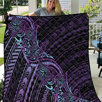 Teal Purple Polynesia Plumeria Tattoo Quilt LT14 Purple - Polynesian Pride