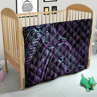 Teal Purple Polynesia Plumeria Tattoo Quilt LT14 - Polynesian Pride