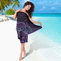 Teal Purple Polynesia Plumeria Tattoo Sarong