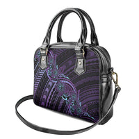 Teal Purple Polynesia Plumeria Tattoo Shoulder Handbag LT14 - Polynesian Pride