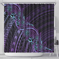 Teal Purple Polynesia Plumeria Tattoo Shower Curtain LT14 - Polynesian Pride
