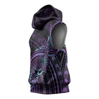 Teal Purple Polynesia Plumeria Tattoo Sleeveless Hoodie LT14 - Polynesian Pride