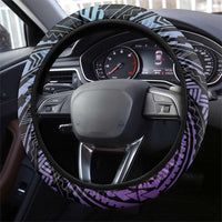 Teal Purple Polynesia Plumeria Tattoo Steering Wheel Cover LT14 - Polynesian Pride