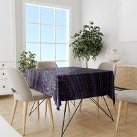Teal Purple Polynesia Plumeria Tattoo Tablecloth LT14 - Polynesian Pride