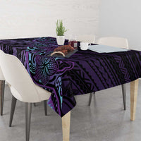 Teal Purple Polynesia Plumeria Tattoo Tablecloth LT14 - Polynesian Pride