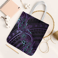 Teal Purple Polynesia Plumeria Tattoo Tote Bag LT14 White Strap One Size Purple - Polynesian Pride