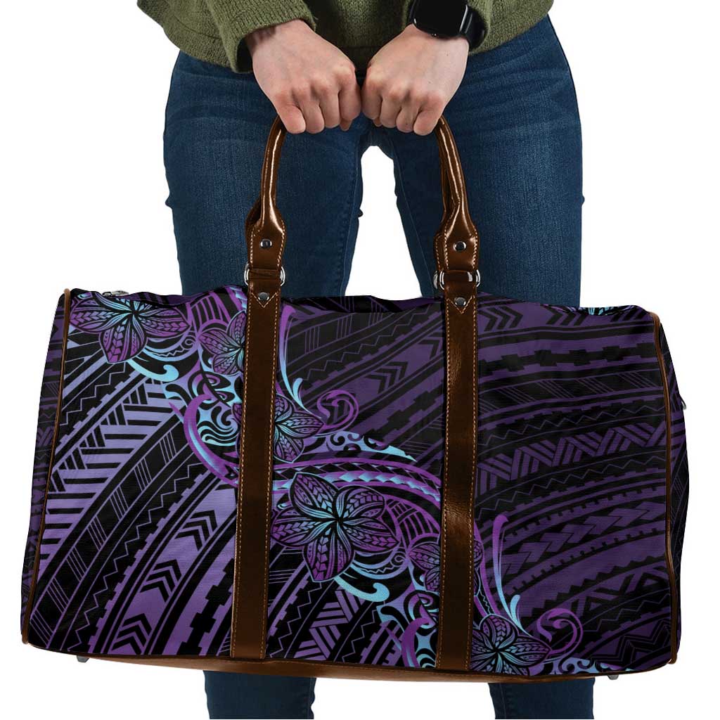 Teal Purple Polynesia Plumeria Tattoo Travel Bag LT14 Purple - Polynesian Pride