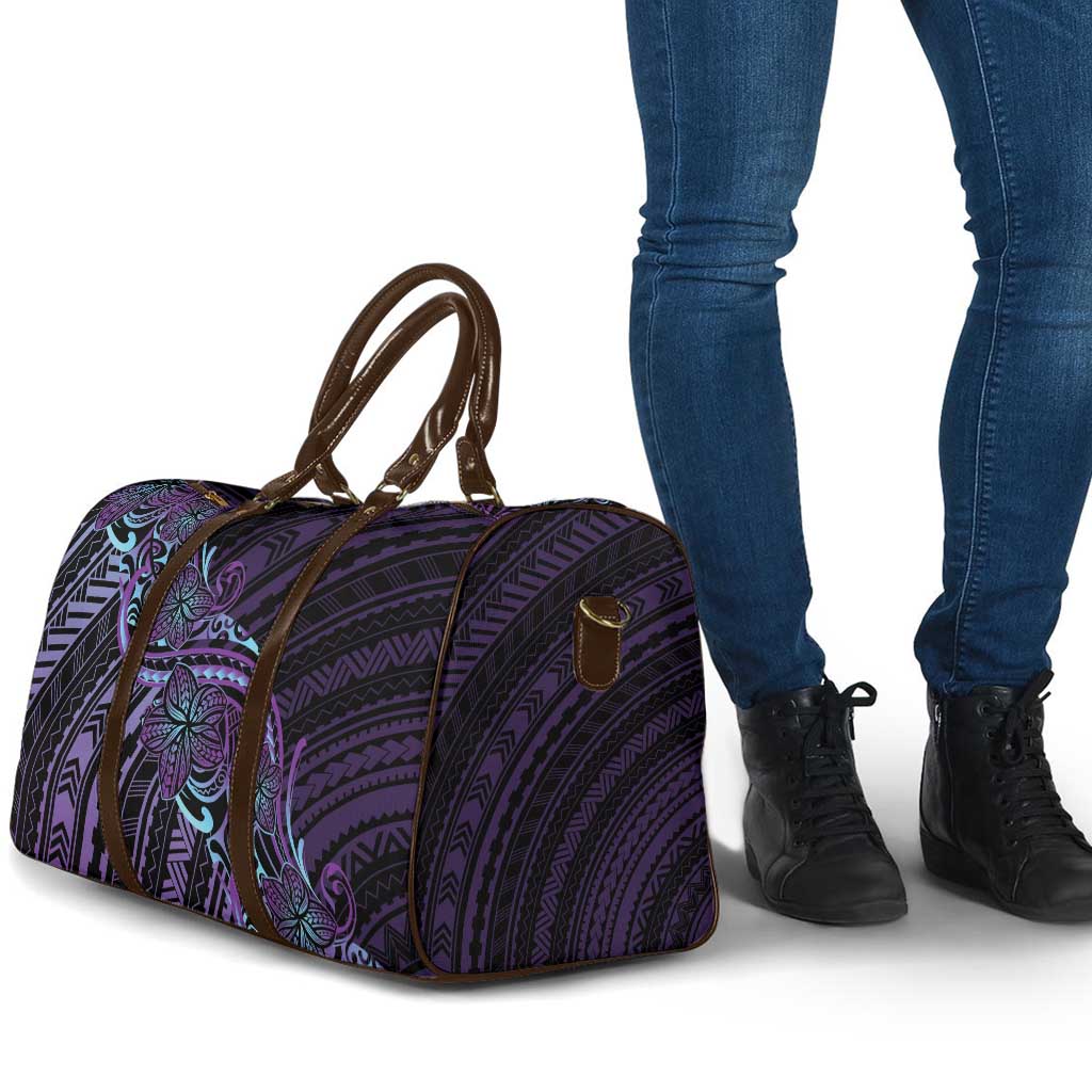 Teal Purple Polynesia Plumeria Tattoo Travel Bag LT14 - Polynesian Pride