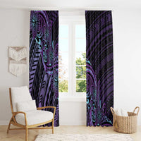 Teal Purple Polynesia Plumeria Tattoo Window Curtain LT14 - Polynesian Pride