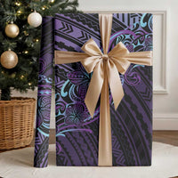 Teal Purple Polynesia Plumeria Tattoo Wrapping Paper LT14 - Polynesian Pride