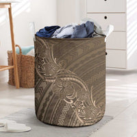 Brown Polynesia Plumeria Tattoo Laundry Basket LT14 Brown - Polynesian Pride