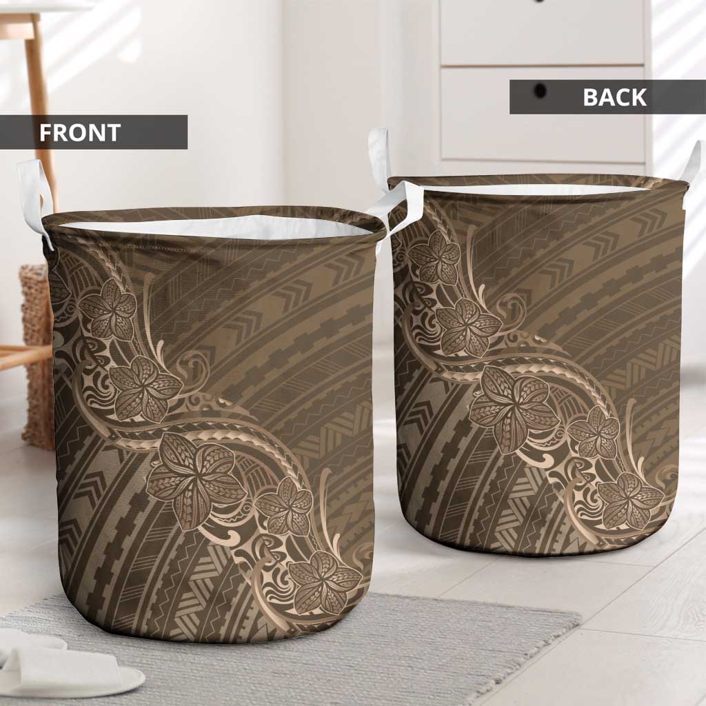 Brown Polynesia Plumeria Tattoo Laundry Basket LT14 - Polynesian Pride