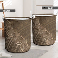 Brown Polynesia Plumeria Tattoo Laundry Basket LT14 - Polynesian Pride