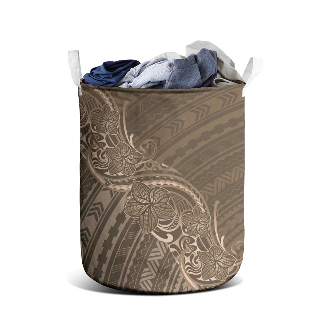 Brown Polynesia Plumeria Tattoo Laundry Basket LT14 - Polynesian Pride