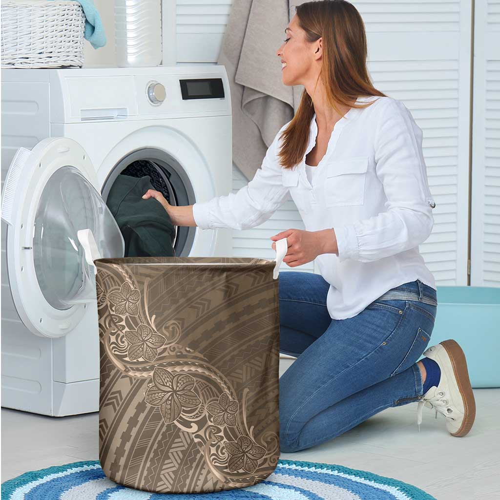 Brown Polynesia Plumeria Tattoo Laundry Basket LT14 - Polynesian Pride